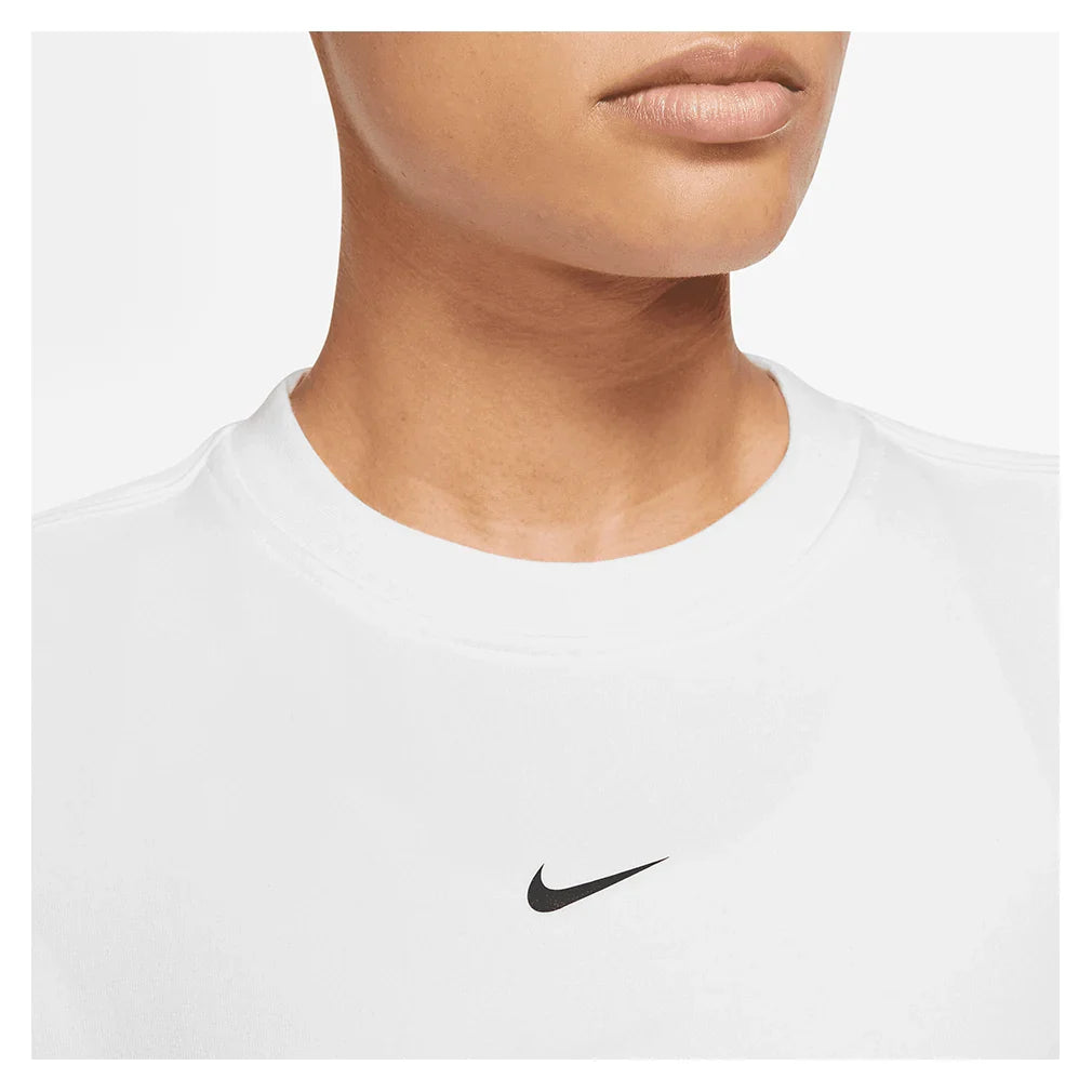 Women`s Dri-Fit One Crew-Neck French Terry Sweatshirt White Apparel Nike
