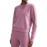 Women`s Dri-FIT One Crew-Neck French Terry Sweatshirt Elemental Pink and Black Apparel Nike