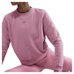 Women`s Dri-FIT One Crew-Neck French Terry Sweatshirt Elemental Pink and Black Apparel Nike