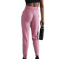Women`s Dri-FIT One High-Waisted 7/8 French Terry Joggers Elemental Pink and Black Apparel Nike