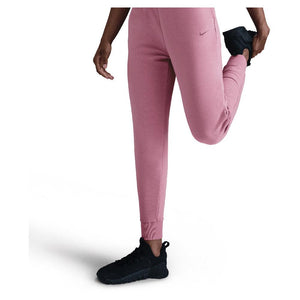 Women`s Dri-FIT One High-Waisted 7/8 French Terry Joggers Elemental Pink and Black Apparel Nike