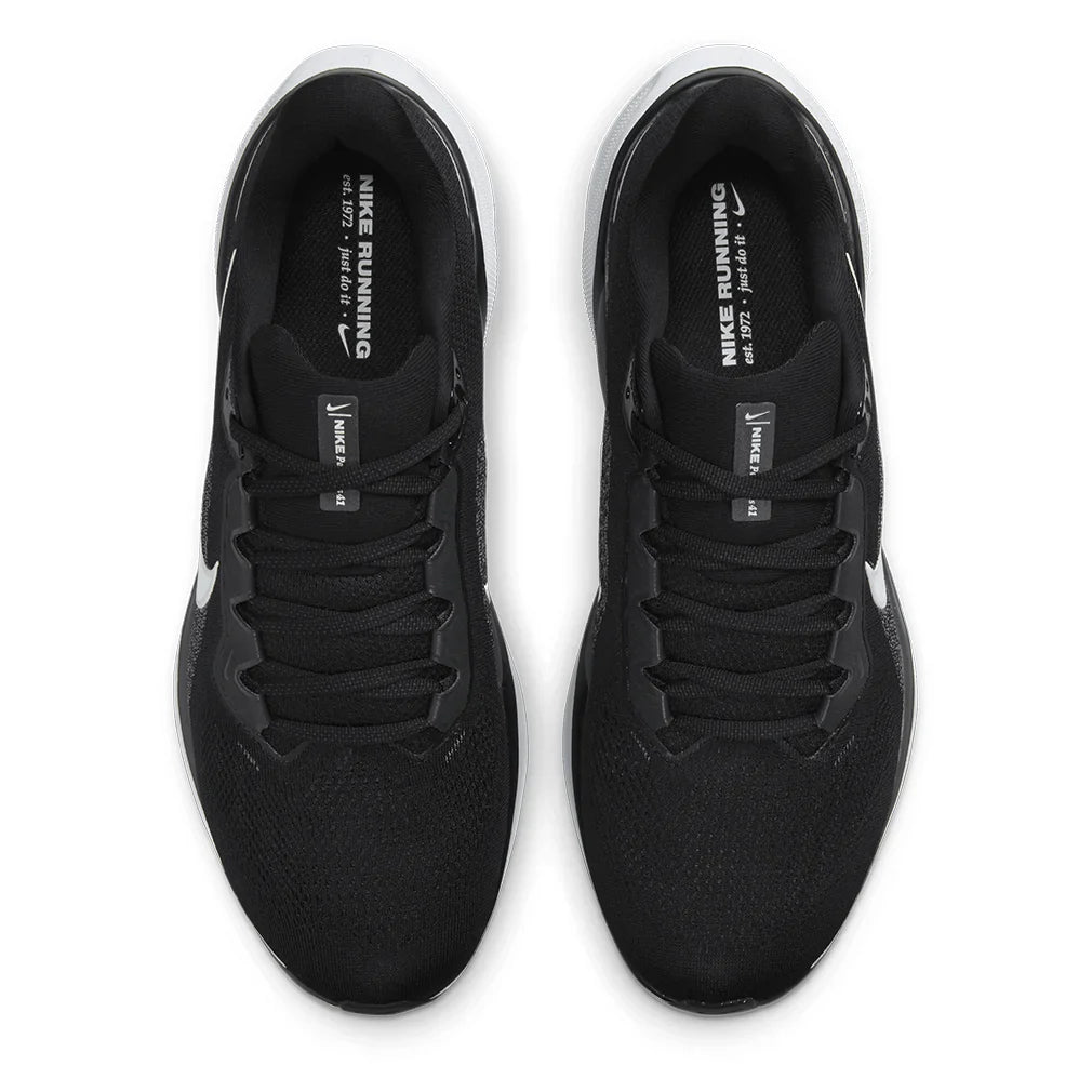 Men`s Pegasus 41 Running Shoes Black and White Footwear Nike