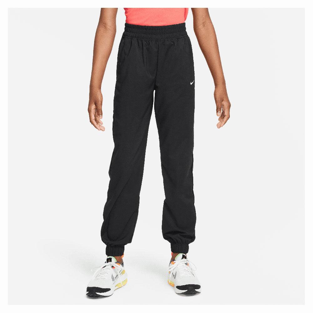 Girls' One Dri-Fit Woven Training Pants Black and White Apparel Nike