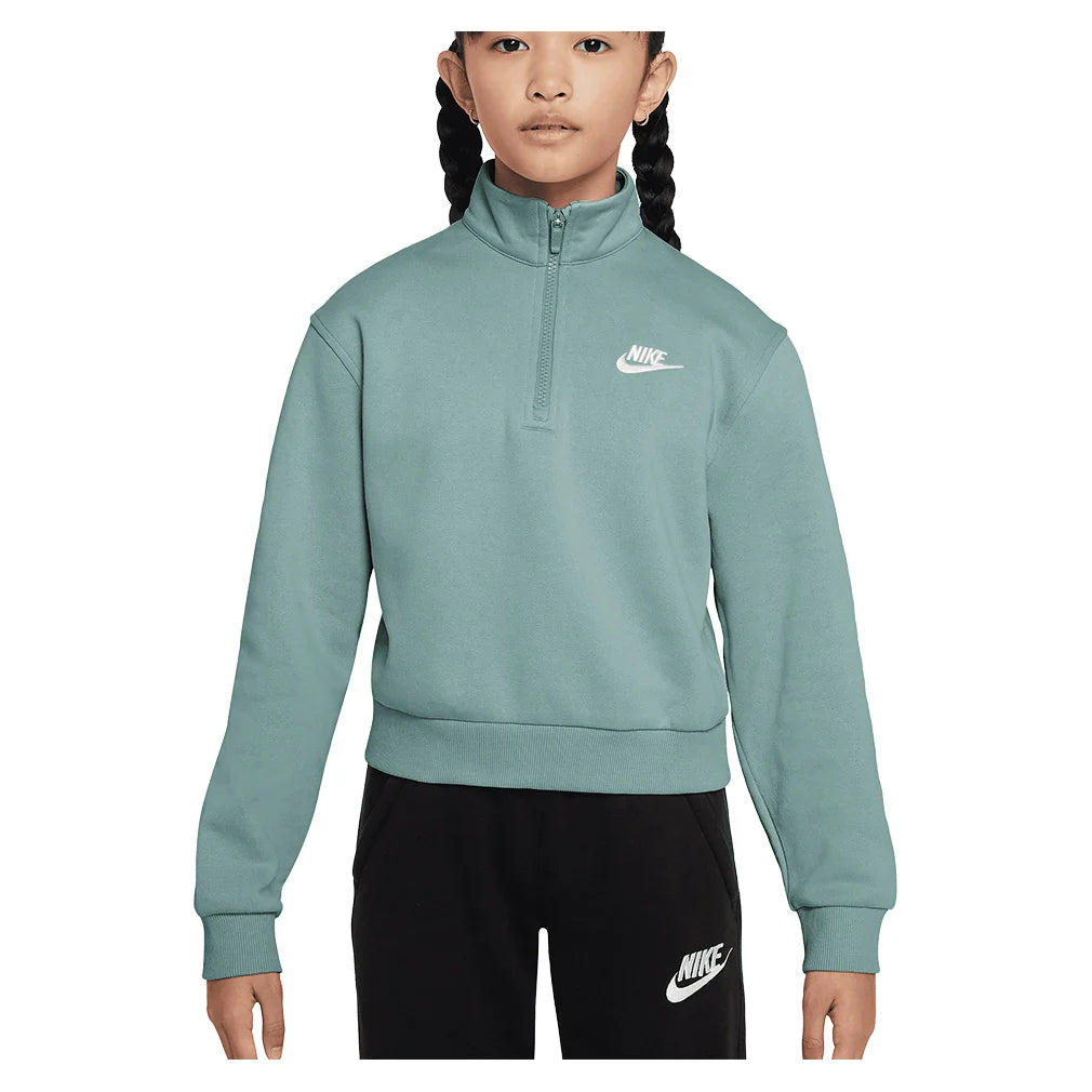 Girls` Sportswear Club Fleece 1/2-Zip Long-Sleeve Top Apparel Nike