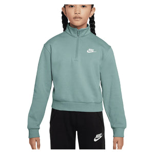 Girls` Sportswear Club Fleece 1/2-Zip Long-Sleeve Top Apparel Nike