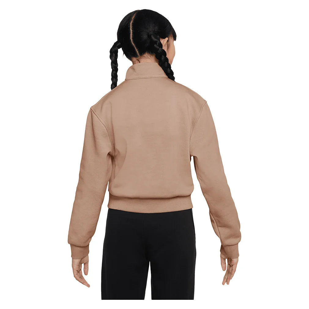 Girls` Sportswear Club Fleece 1/2-Zip Long-Sleeve Top Apparel Nike