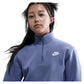 Girls' Sportswear Club Fleece 1/2-Zip Long-Sleeve Top World Indigo and White Apparel Nike