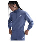 Girls' Sportswear Club Fleece 1/2-Zip Long-Sleeve Top World Indigo and White Apparel Nike