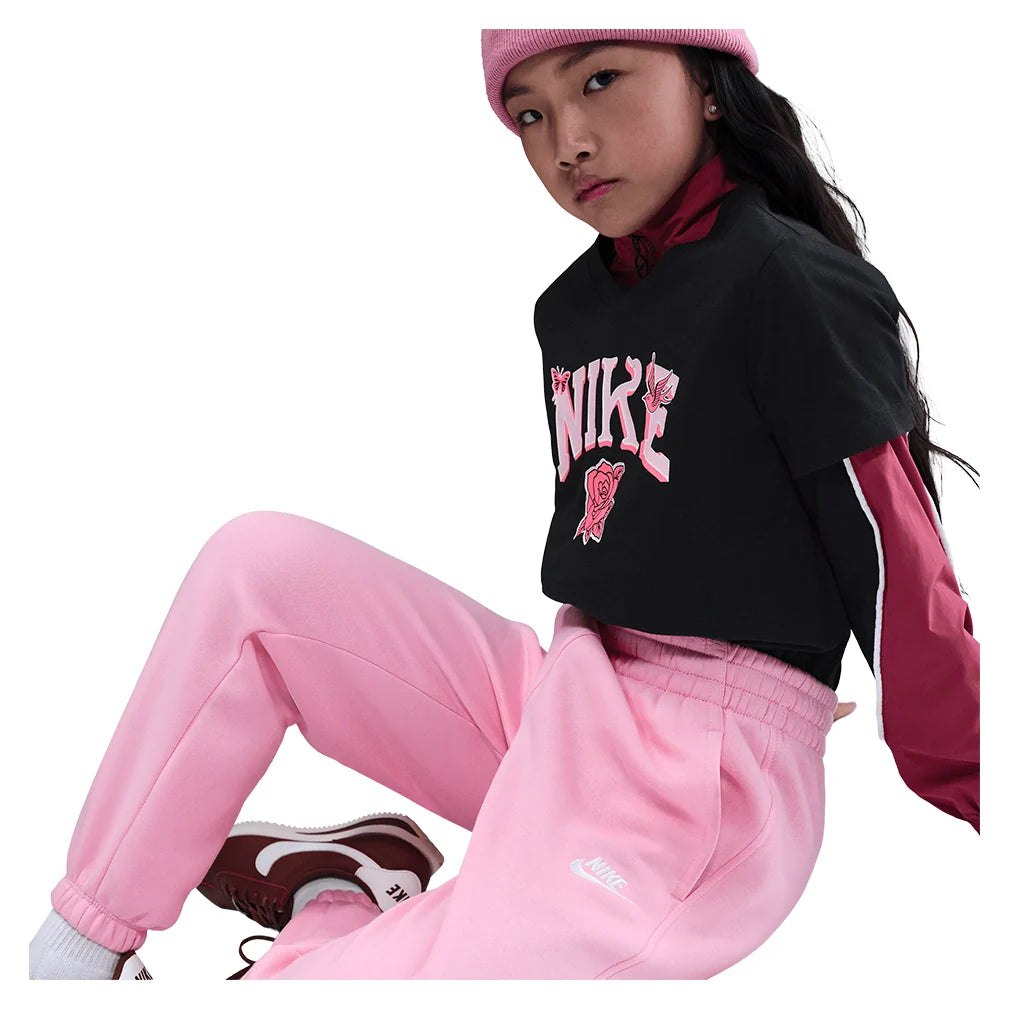 Girls' Sportswear Club Fleece Loose Pants Med Soft Pink Apparel Nike