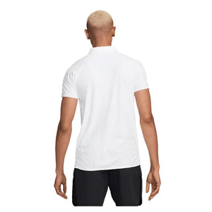 Men's Slam Dri-Fit Advantage Tennis Polo White and Black Apparel Nike