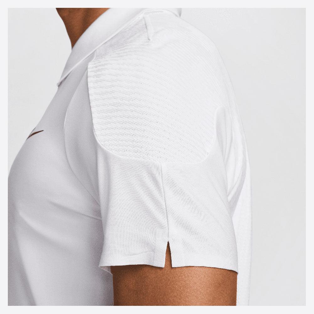 Men's Slam Dri-Fit Advantage Tennis Polo White and Black Apparel Nike