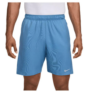 Men`s Dri-FIT Victory 9 Inch Tennis Short Blue Beyond and White Apparel Nike