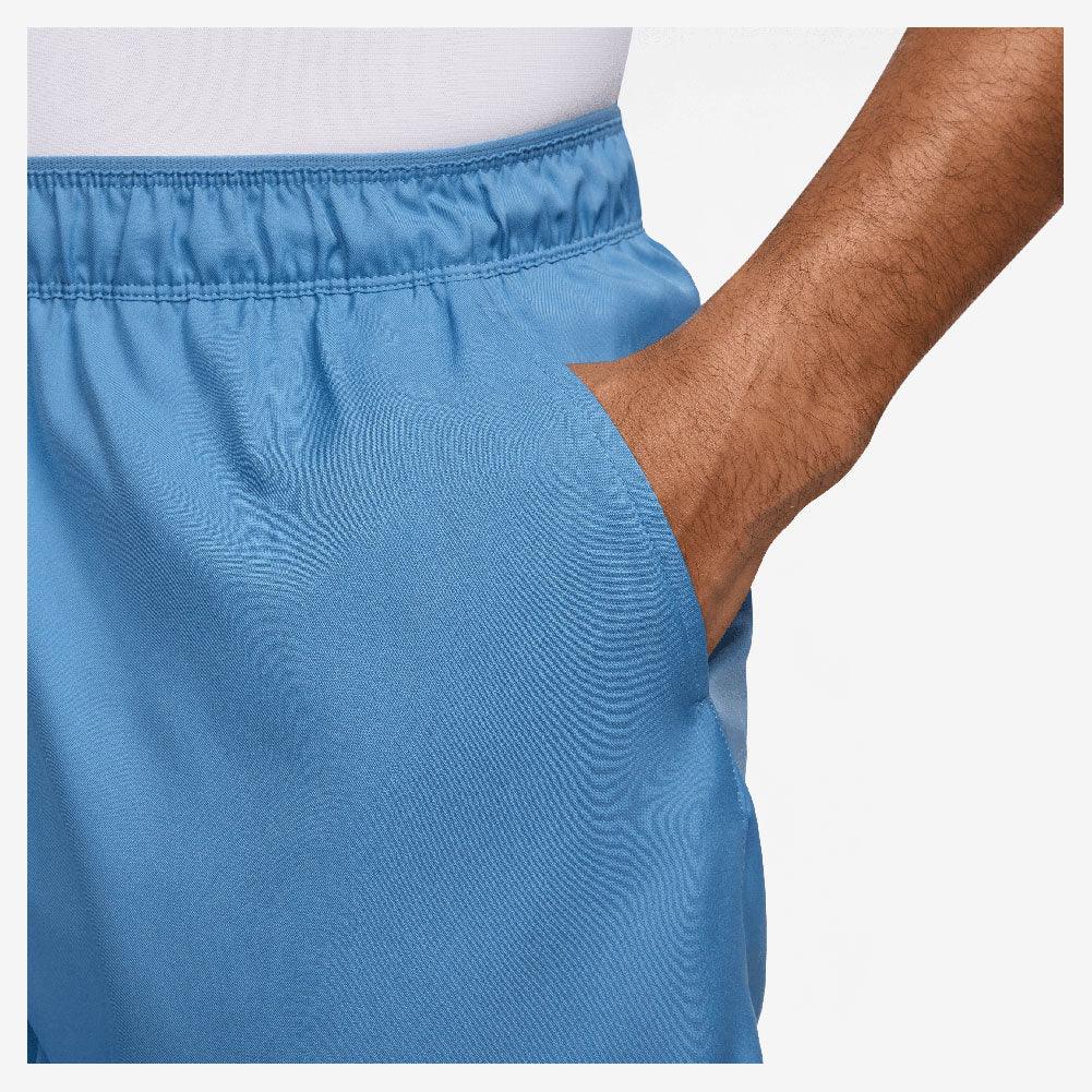 Men`s Dri-FIT Victory 9 Inch Tennis Short Blue Beyond and White Apparel Nike