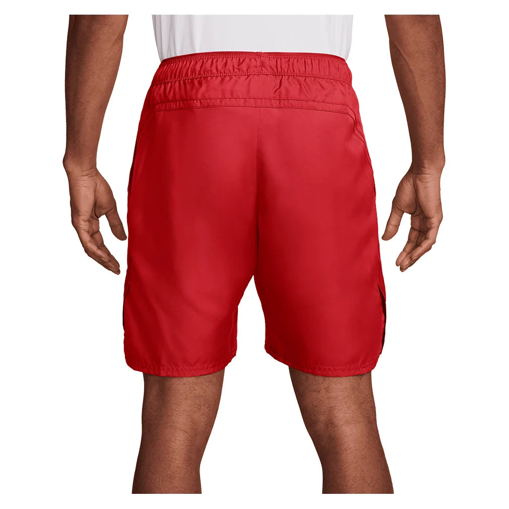 Men`s Court Dri-FIT Victory 9 Inch Tennis Short University Red and White Apparel Nike