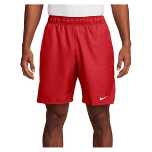 Men`s Court Dri-FIT Victory 9 Inch Tennis Short University Red and White Apparel Nike