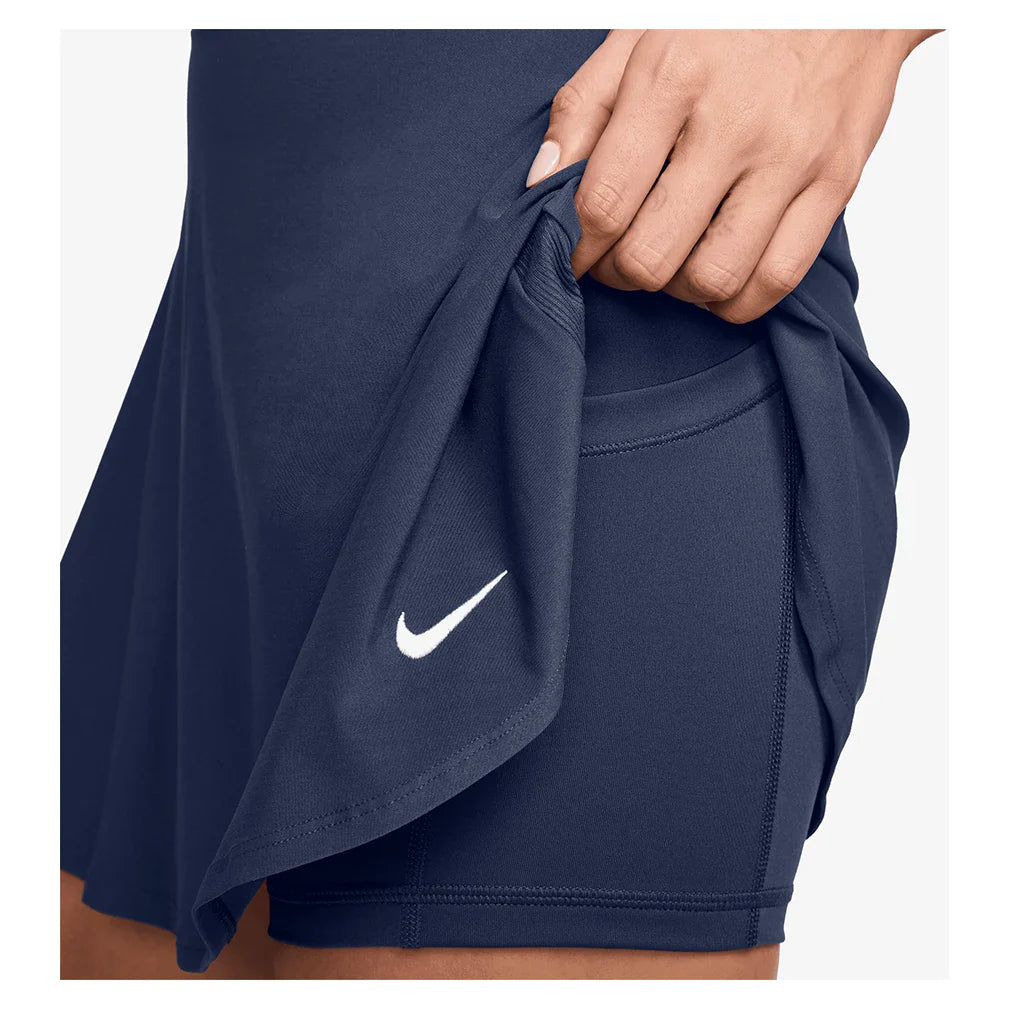 Women`s Dri-FIT Victory Flouncy 13 Inch Tennis Skort Midnight Navy and White Apparel Nike