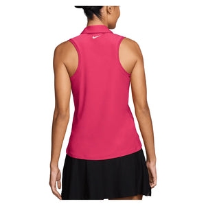 Women's Dri-FIT Victory Sleeveless Tennis Polo Rush Pink and White Apparel Nike