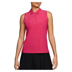 Women's Dri-FIT Victory Sleeveless Tennis Polo Rush Pink and White Apparel Nike