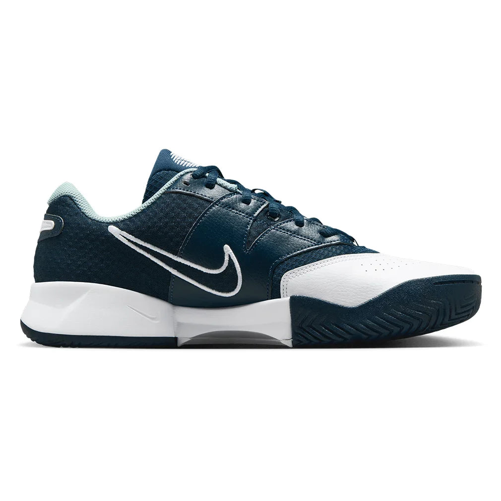 Men`s Court Lite 4 Tennis Shoes Armory Navy and White Footwear Nike