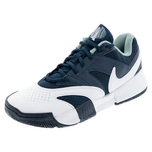 Men`s Court Lite 4 Tennis Shoes Armory Navy and White Footwear Nike