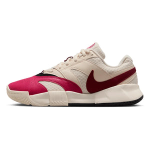 Women`s Court Lite 4 Tennis Shoes Pale Ivory and Team Red Footwear Nike