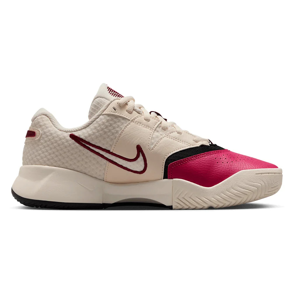 Women`s Court Lite 4 Tennis Shoes Pale Ivory and Team Red Footwear Nike