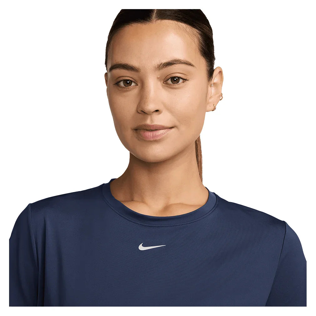 Women`s One Classic Dri-FIT Short Sleeve Tennis Top Midnight Navy Apparel Nike