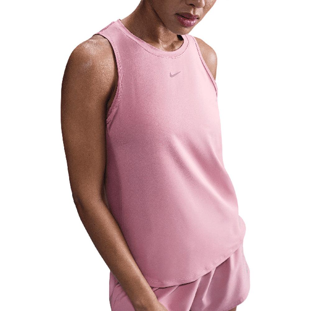 Women`s One Dri-Fit Classic Tennis Tank Elemental Pink and Black Apparel Nike
