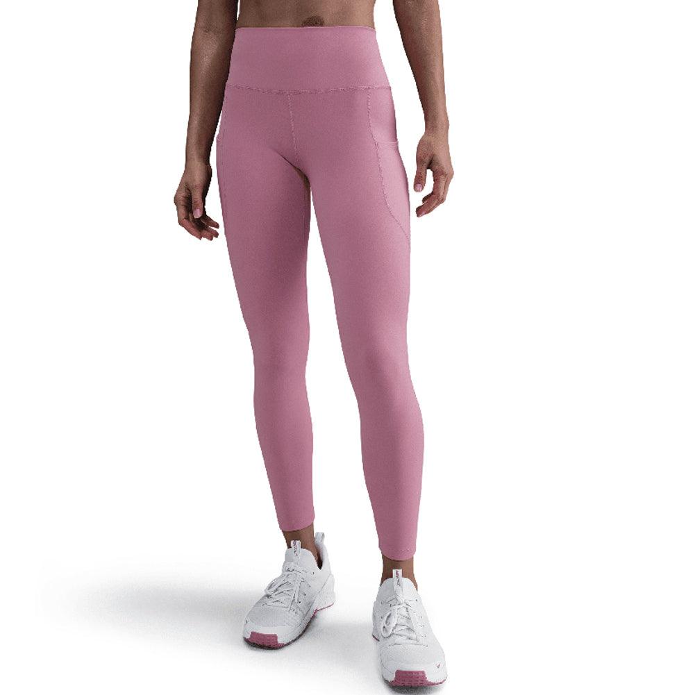 Women`s One HIgh-Waisted 7/8 Leggings with Pockets Elemental Pink and Black Apparel Nike