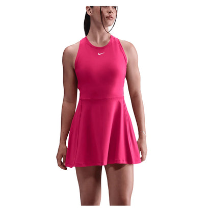 Women's Dri-FIT Victory Tennis Dress Rush Pink and White Apparel Nike
