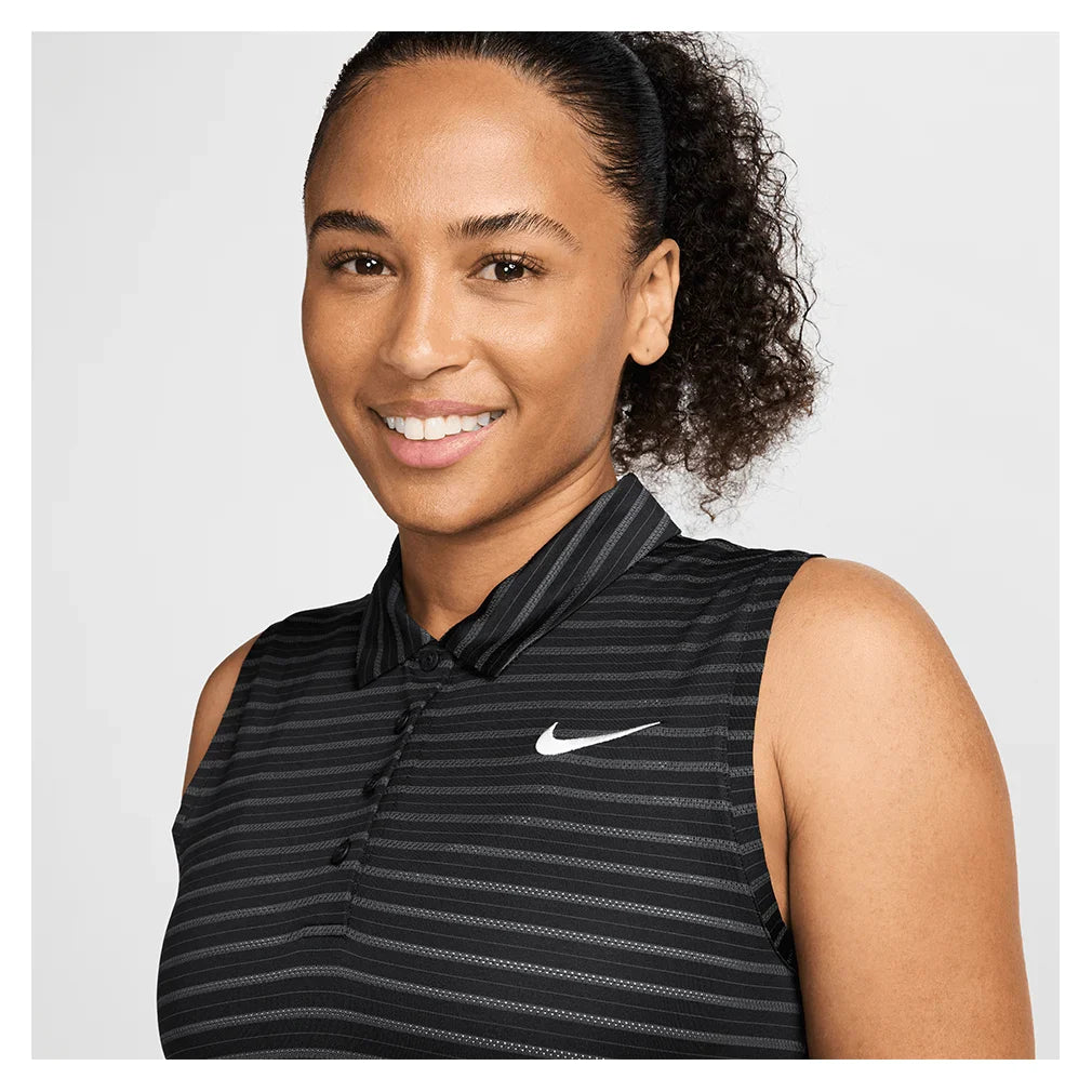 Women`s Dri-Fit Victory Sleeveless Striped Tennis Polo Apparel Nike
