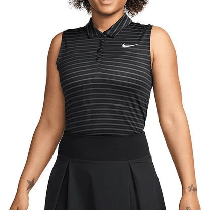 Women`s Dri-Fit Victory Sleeveless Striped Tennis Polo Apparel Nike