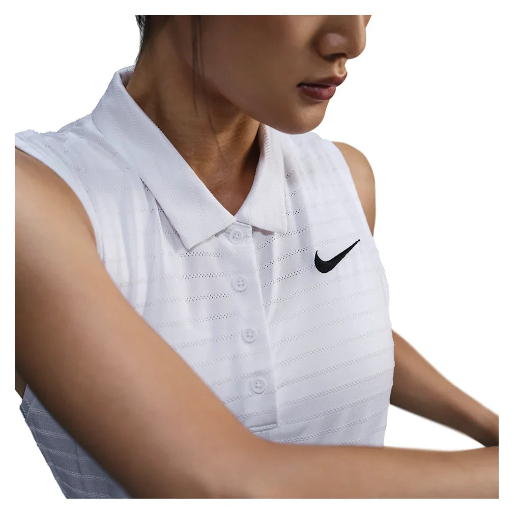 Women`s Dri-Fit Victory Sleeveless Striped Tennis Polo Apparel Nike