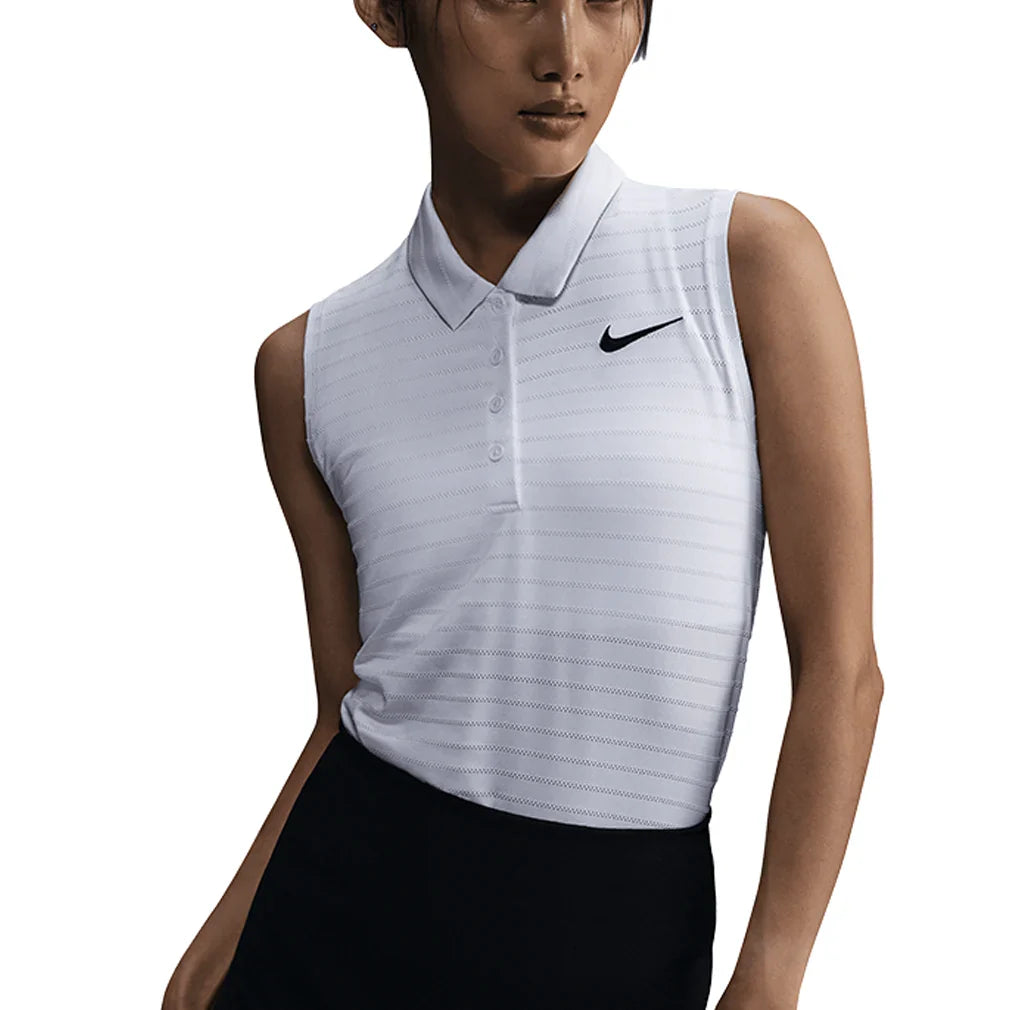 Women`s Dri-Fit Victory Sleeveless Striped Tennis Polo Apparel Nike