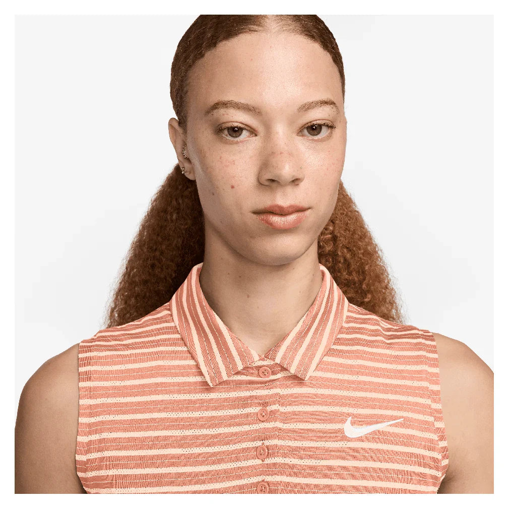 Women`s Dri-Fit Victory Sleeveless Striped Tennis Polo Apparel Nike