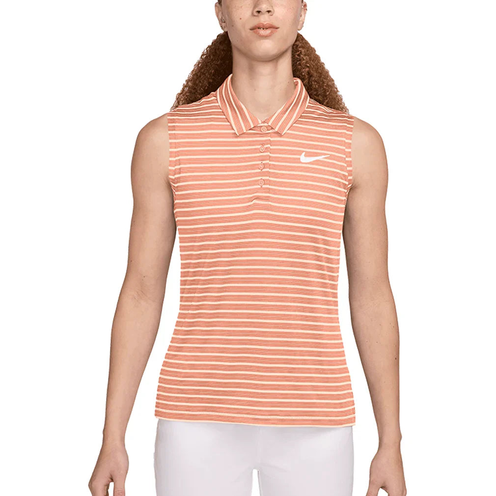 Women`s Dri-Fit Victory Sleeveless Striped Tennis Polo Apparel Nike