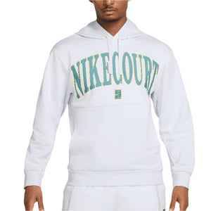 Men`s Heritage Dri-FIT Fleece Tennis Hoodie Football Grey and Mineral Teal Apparel Nike