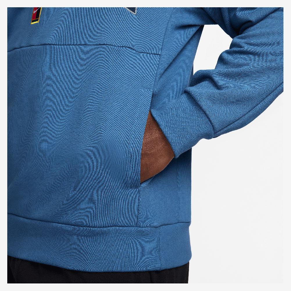 Men`s Heritage Dri-FIT Fleece Tennis Hoodie Star Blue and Psychic Blue Apparel Nike