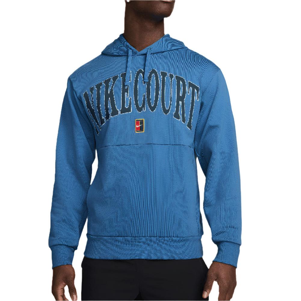 Men`s Heritage Dri-FIT Fleece Tennis Hoodie Star Blue and Psychic Blue Apparel Nike