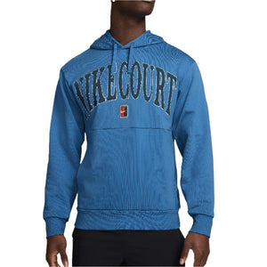 Men`s Heritage Dri-FIT Fleece Tennis Hoodie Star Blue and Psychic Blue Apparel Nike