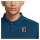 Men`s Court Heritage Tennis Polo Blue Force and Green Abyss Apparel Nike