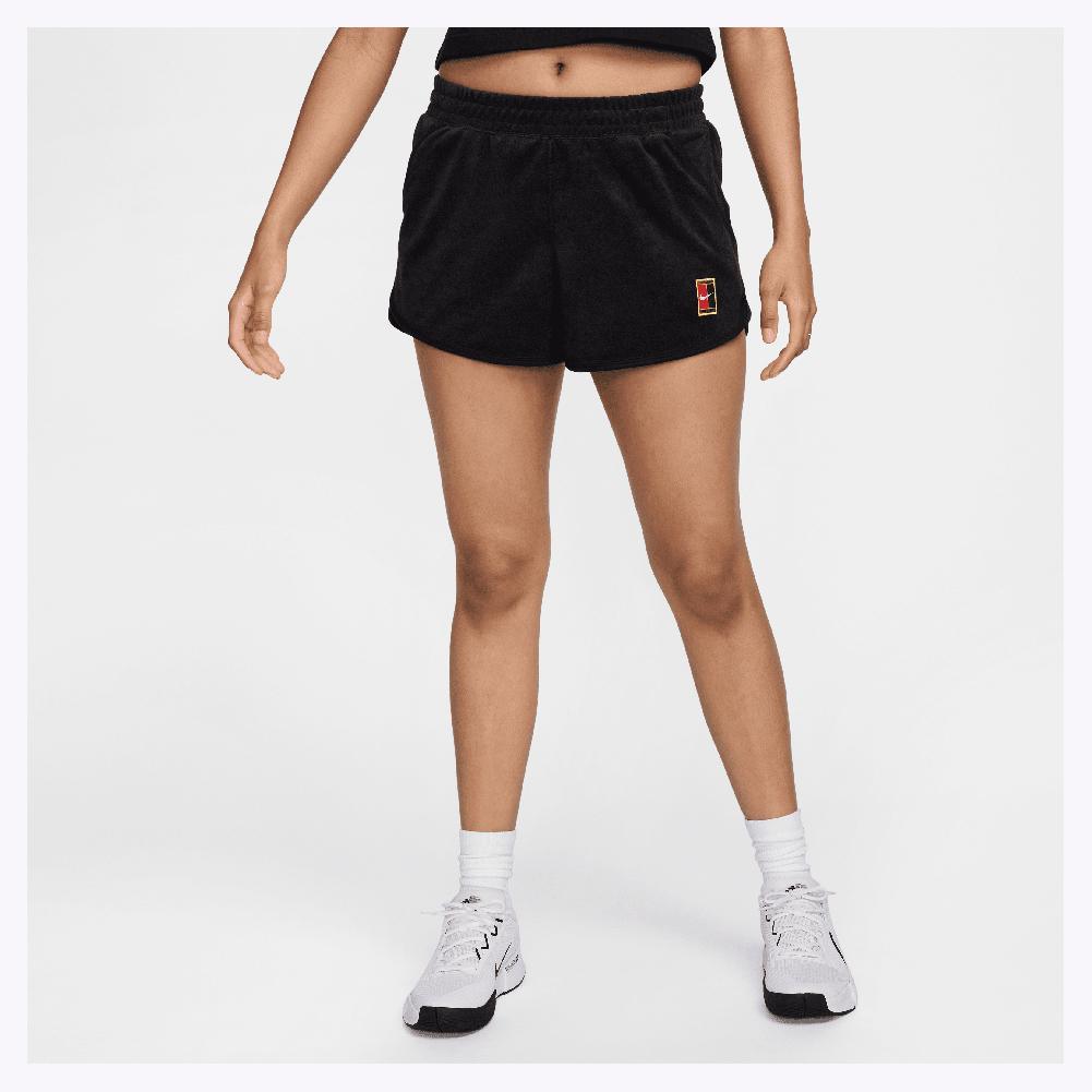 Womens Heritage Mid-Rise Tennis Shorts Black Apparel Nike