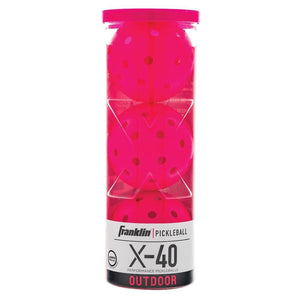 X-40 Outdoor Pickleballs 3 Pack Pink Balls Franklin Sports