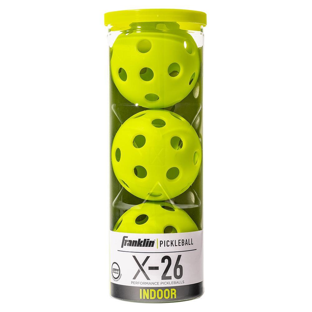 X-26 Indoor Pickleballs 3 Pack Lime Green Balls Franklin Sports