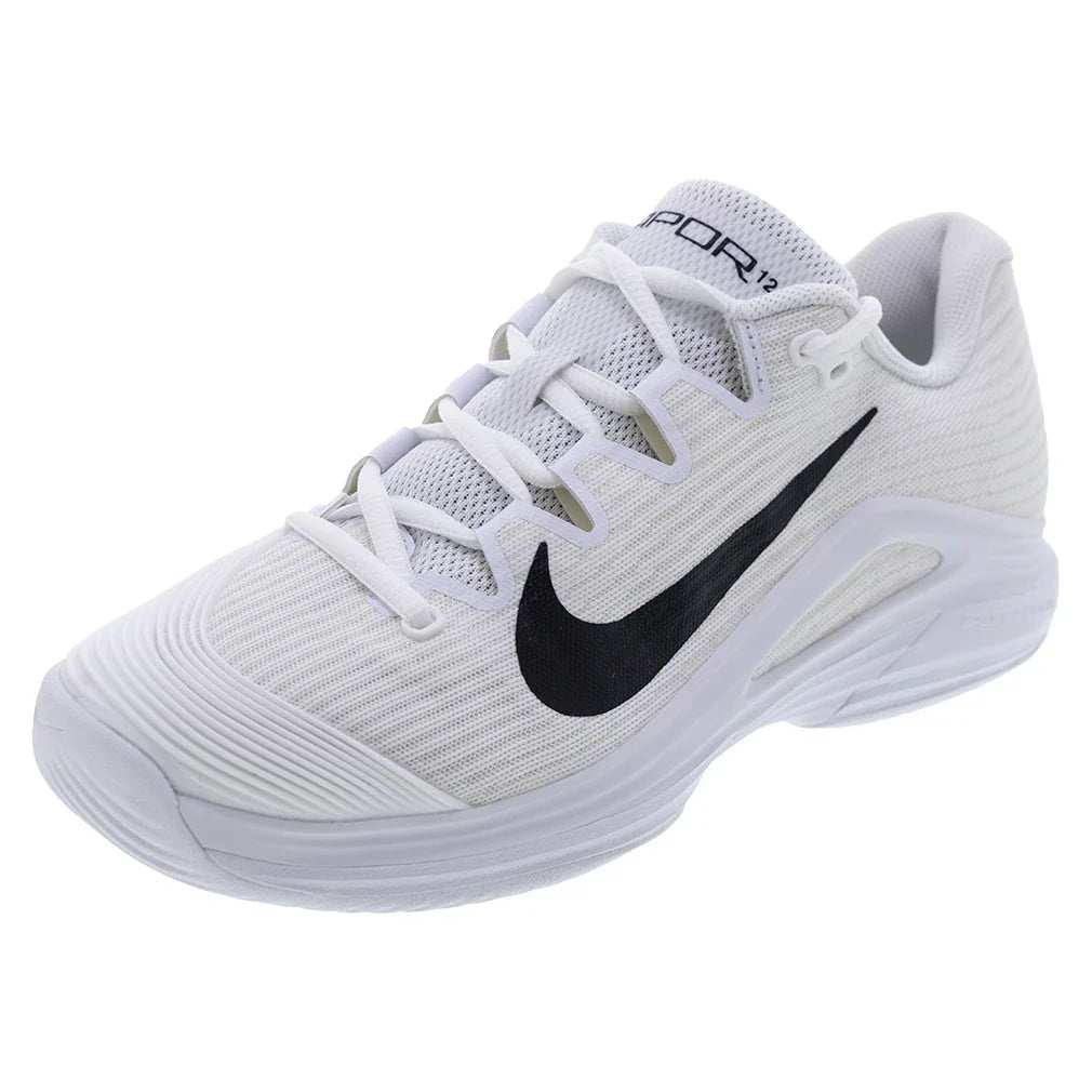 Men's Zoom Vapor 12 Tennis Shoes White and Black Footwear Nike
