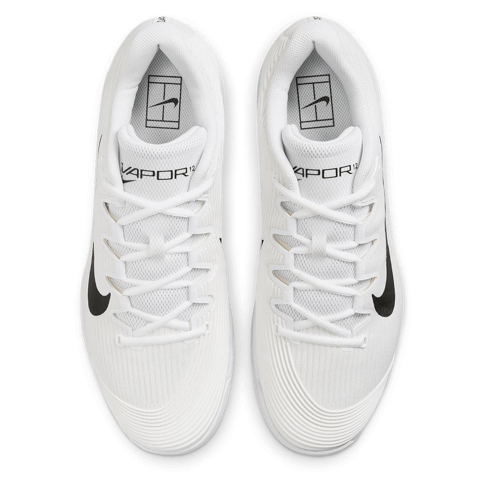 Men's Zoom Vapor 12 Tennis Shoes White and Black Footwear Nike