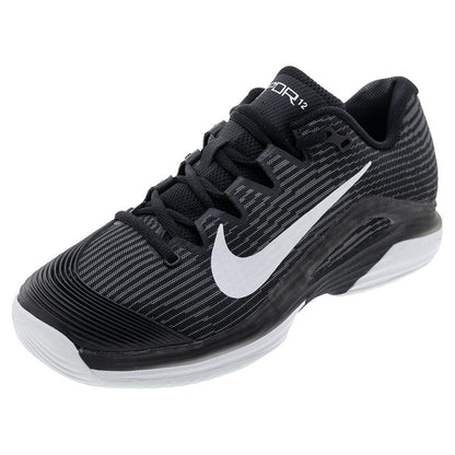 Women`s Zoom Vapor 12 Tennis Shoes Black and White Footwear Nike