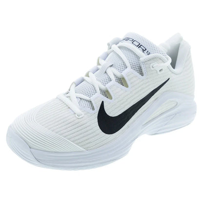 Women`s Zoom Vapor 12 Tennis Shoes White and Black Footwear Nike