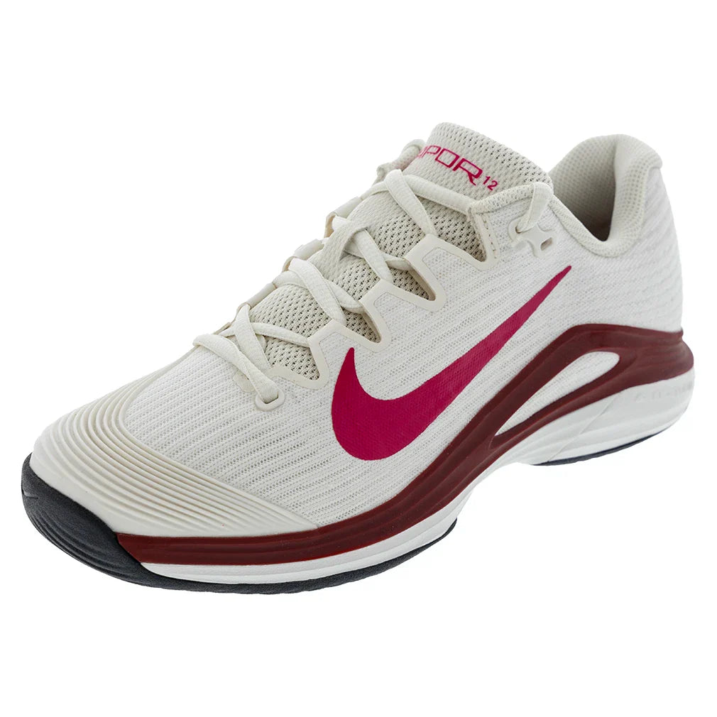 Women`s Zoom Vapor 12 Tennis Shoes Pale Ivory and Rush Pink Footwear Nike
