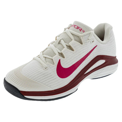 Women`s Zoom Vapor 12 Tennis Shoes Pale Ivory and Rush Pink Footwear Nike